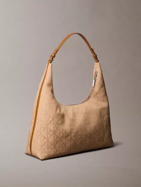Emblem Jacquard Shoulder Bag