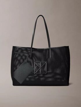 Emblem Logo Mesh Large Tote Bag