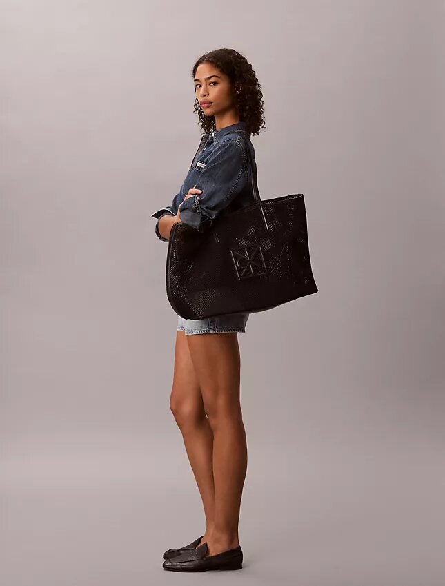 Emblem Logo Mesh Large Tote Bag Emblem Logo Mesh Large Tote Bag