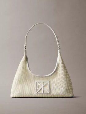 Emblem Logo Mesh Shoulder Bag