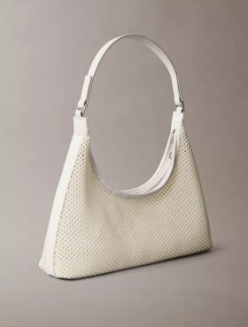 Emblem Logo Mesh Shoulder Bag
