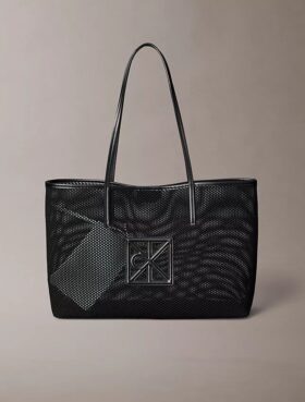 Emblem Logo Mesh Small Tote Bag