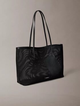 Emblem Logo Mesh Small Tote Bag