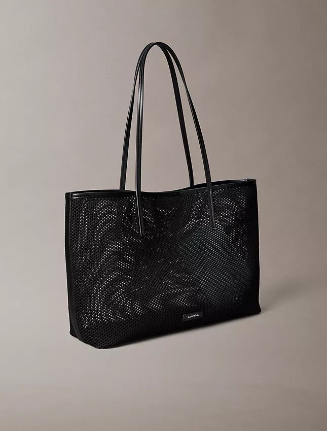 Emblem Logo Mesh Small Tote Bag Emblem Logo Mesh Small Tote Bag