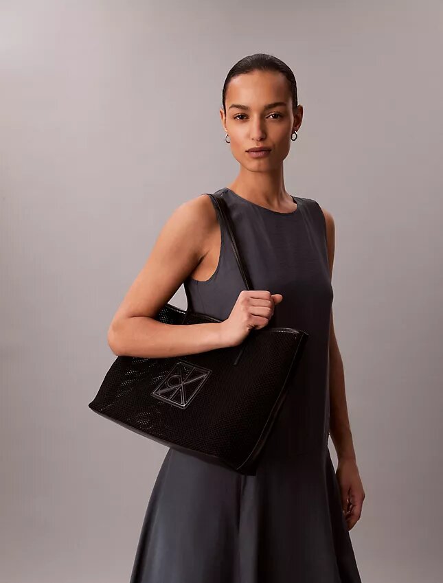 Emblem Logo Mesh Small Tote Bag Emblem Logo Mesh Small Tote Bag