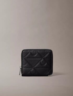 Embossed Allover Emblem Logo Zip Wallet Embossed Allover Emblem Logo Zip Wallet