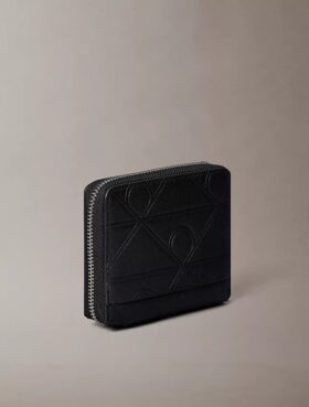 Embossed Allover Emblem Logo Zip Wallet Embossed Allover Emblem Logo Zip Wallet