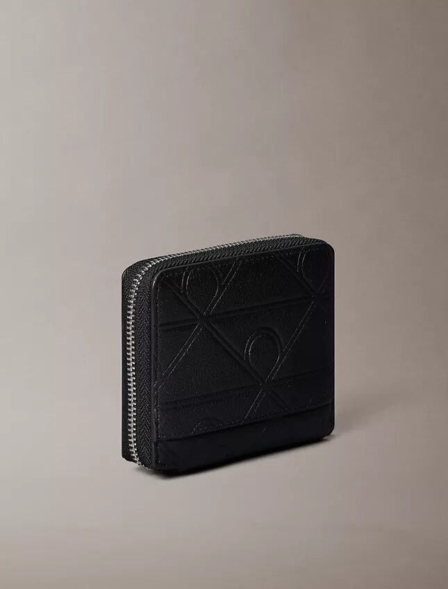 Embossed Allover Emblem Logo Zip Wallet Embossed Allover Emblem Logo Zip Wallet