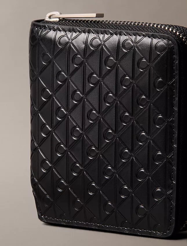 Embossed Allover Emblem Logo Zip Wallet Embossed Allover Emblem Logo Zip Wallet
