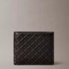 Embossed Allover Monogram Bifold Wallet with Coin Pouch Embossed Allover Monogram Bifold Wallet with Coin Pouch
