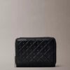 Embossed Allover Monogram Zip Coin Pouch Embossed Allover Monogram Zip Coin Pouch