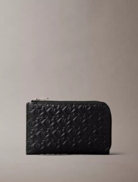 Embossed Allover Monogram Zip Wallet