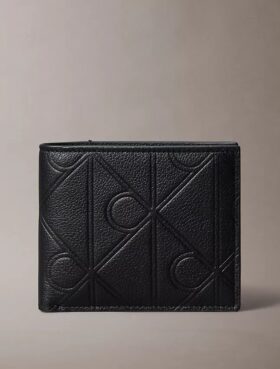 Embossed Emblem Logo Bifold Wallet with Coin Pouch