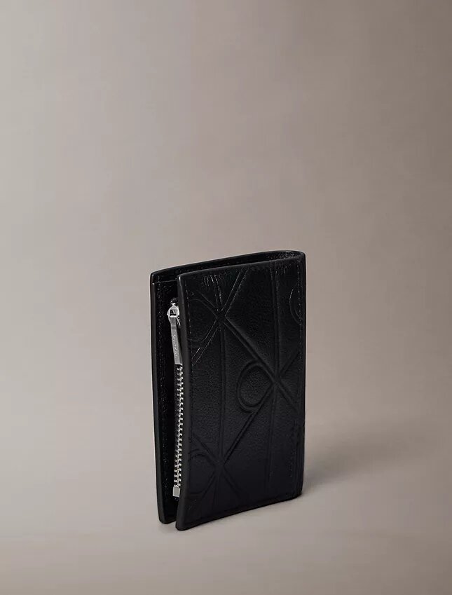 Embossed Emblem Logo Slim Bifold Wallet Embossed Emblem Logo Slim Bifold Wallet