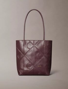 Embossed Emblem Logo Small Tote Bag
