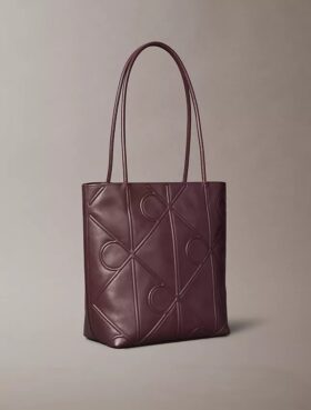 Embossed Emblem Logo Small Tote Bag