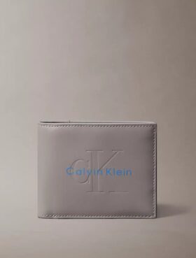 Embossed Monologo Bifold Wallet with Coin Pouch