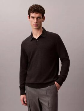 Extra Fine Merino Blend Polo Sweater