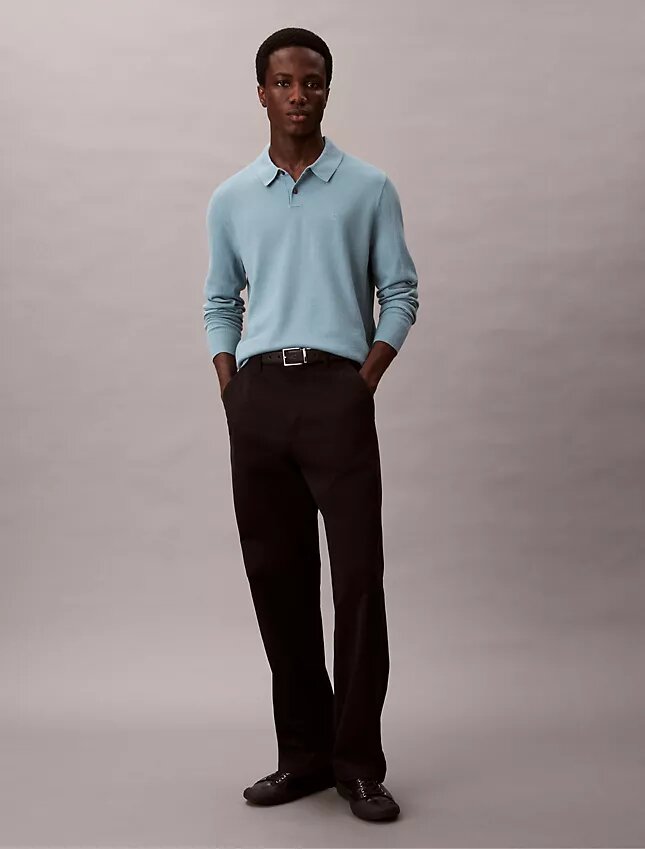 Extra Fine Merino Blend Polo Sweater Extra Fine Merino Blend Polo Sweater