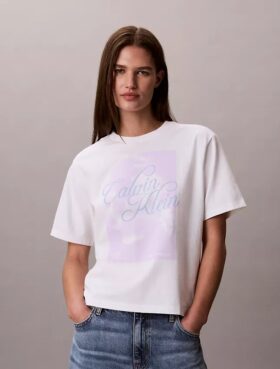 Faded Script Logo Graphic Boxy T-Shirt
