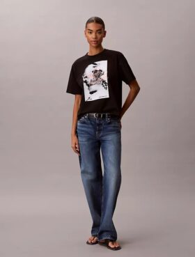 Faded Script Logo Graphic Boxy T-Shirt
