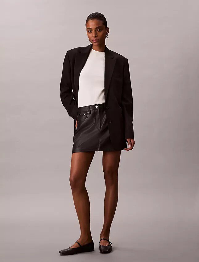 Faux Leather 5-Pocket Mini Skirt Faux Leather 5-Pocket Mini Skirt