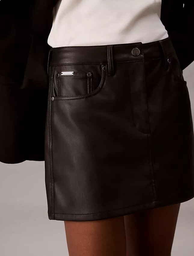 Faux Leather 5-Pocket Mini Skirt Faux Leather 5-Pocket Mini Skirt