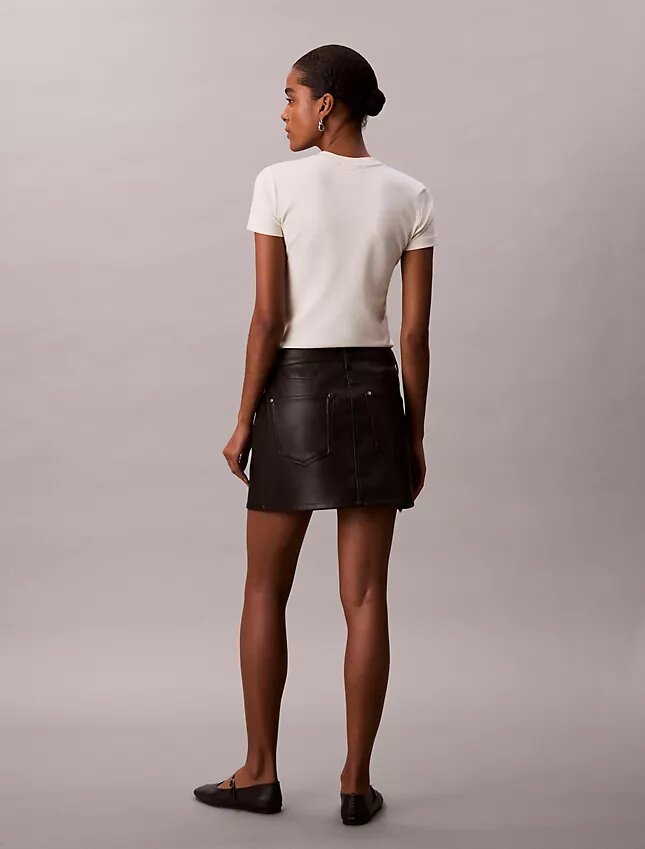Faux Leather 5-Pocket Mini Skirt Faux Leather 5-Pocket Mini Skirt