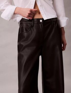 Faux Leather 5-Pocket Pants