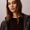 Faux Leather Hooded Jacket Faux Leather Hooded Jacket