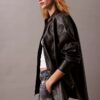 Faux Leather Relaxed Shirt Jacket Faux Leather Relaxed Shirt Jacket