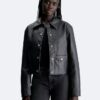 Faux Leather Shirt Jacket Faux Leather Shirt Jacket