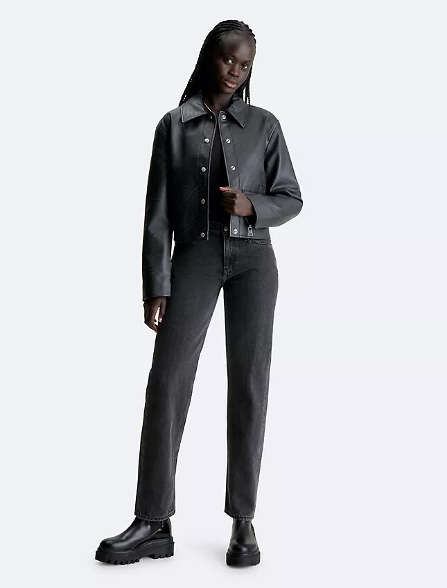 Faux Leather Shirt Jacket Faux Leather Shirt Jacket