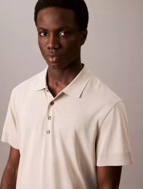 Fine Knit Lyocell Blend Polo Shirt
