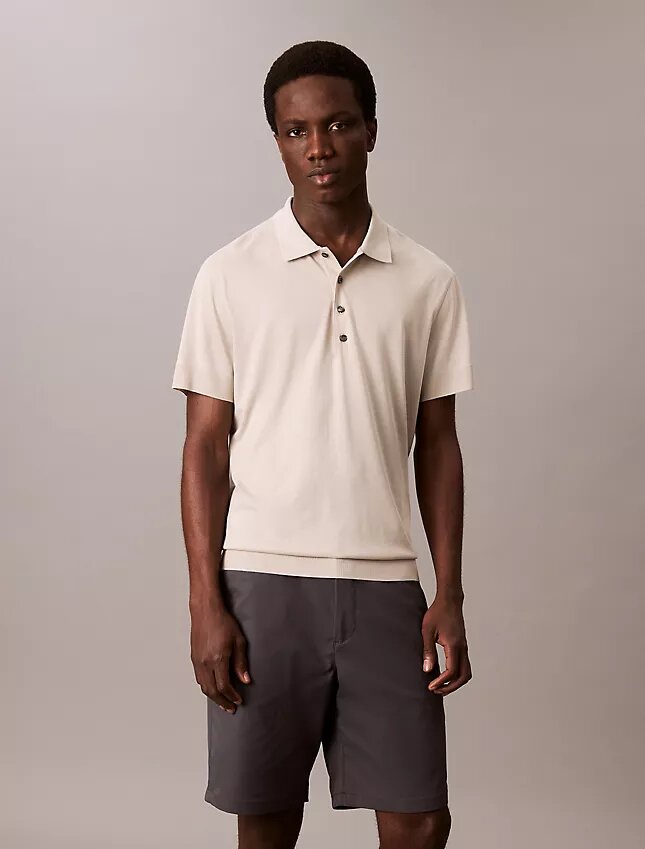 Fine Knit Lyocell Blend Polo Shirt Fine Knit Lyocell Blend Polo Shirt
