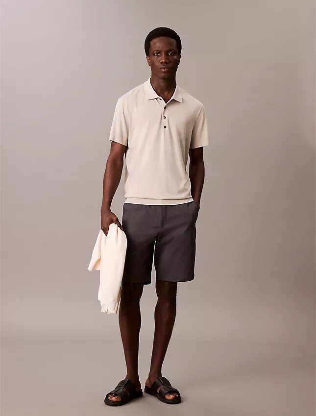 Fine Knit Lyocell Blend Polo Shirt Fine Knit Lyocell Blend Polo Shirt