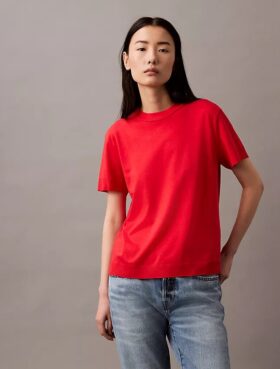 Fine Knit Mock Neck T-Shirt