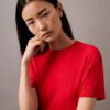 Fine Knit Mock Neck T-Shirt