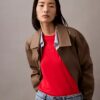 Fine Knit Mock Neck T-Shirt