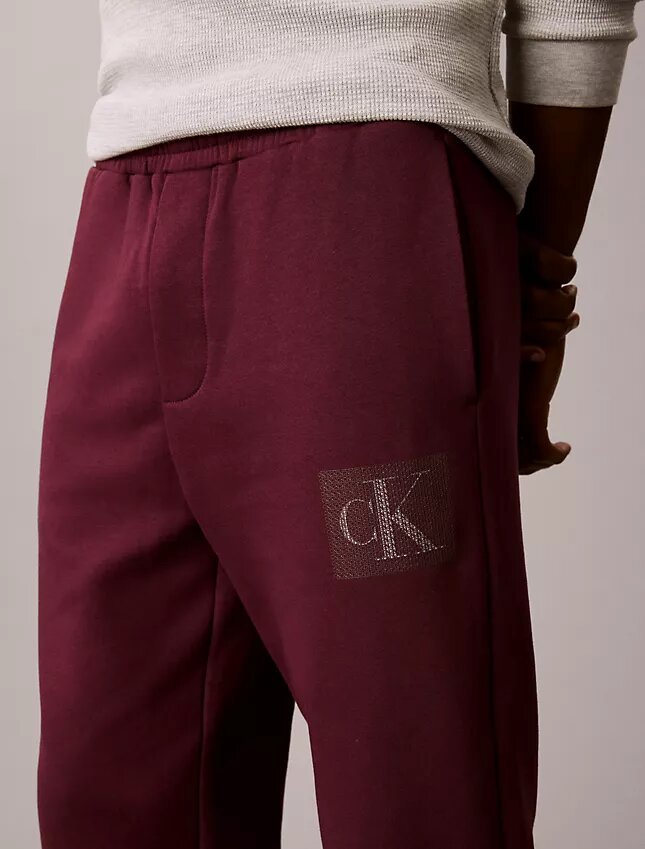 Fleece Layered Monogram Graphic Sweatpants Fleece Layered Monogram Graphic Sweatpants