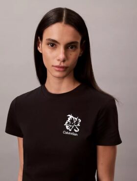 Flower Logo Graphic Slim T-Shirt