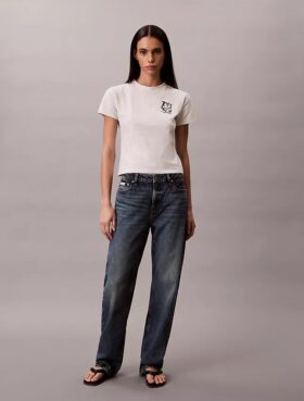 Flower Logo Graphic Slim T-Shirt