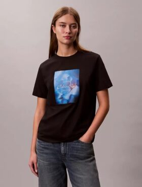 Flower Script Logo Graphic Classic T-Shirt