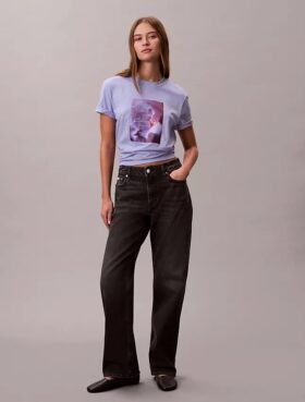 Flower Script Logo Graphic Classic T-Shirt