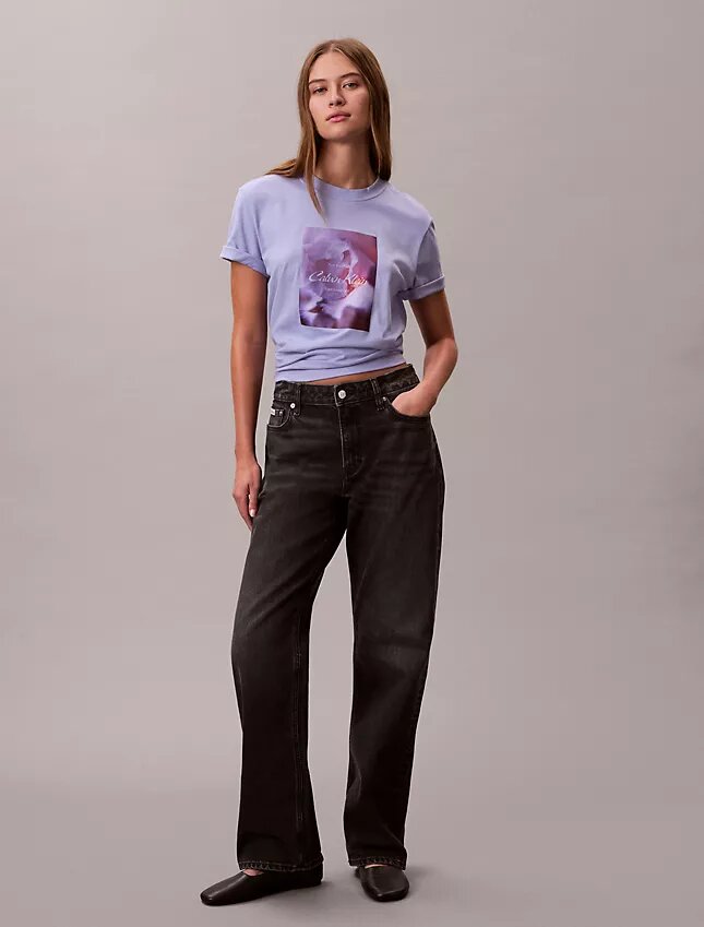 Flower Script Logo Graphic Classic T-Shirt Flower Script Logo Graphic Classic T-Shirt