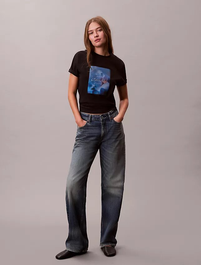Flower Script Logo Graphic Classic T-Shirt Flower Script Logo Graphic Classic T-Shirt
