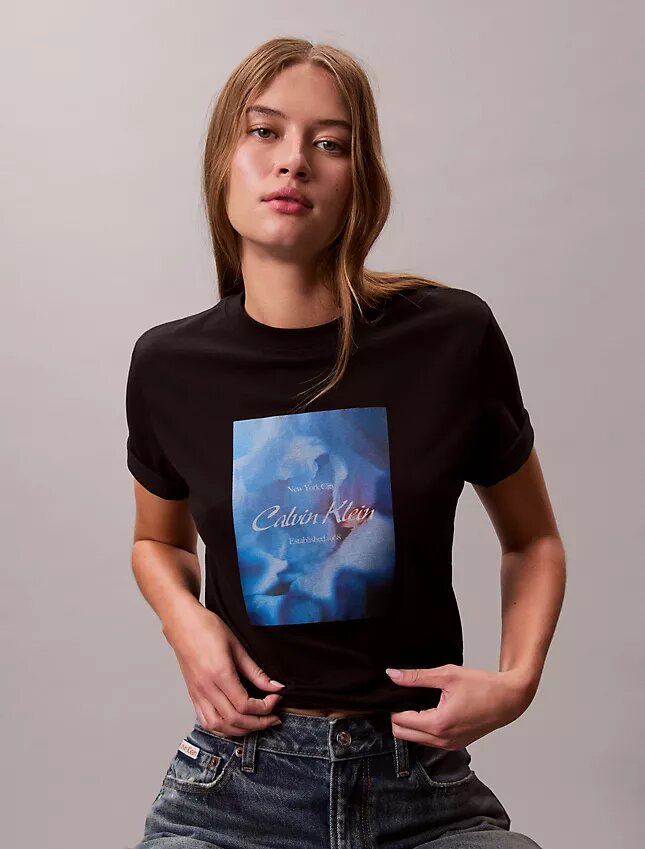 Flower Script Logo Graphic Classic T-Shirt Flower Script Logo Graphic Classic T-Shirt