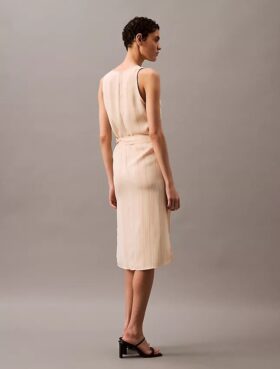 Flowing Stripe Midi Wrap Dress