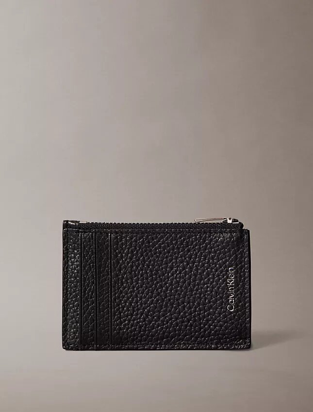 Foil Embossed Logo Zip Card Case Foil Embossed Logo Zip Card Case
