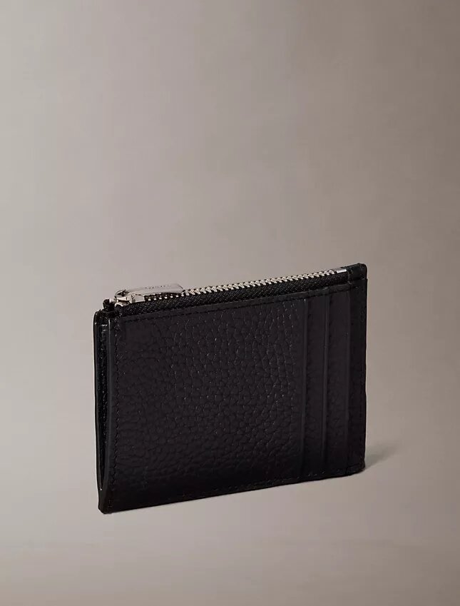Foil Embossed Logo Zip Card Case Foil Embossed Logo Zip Card Case